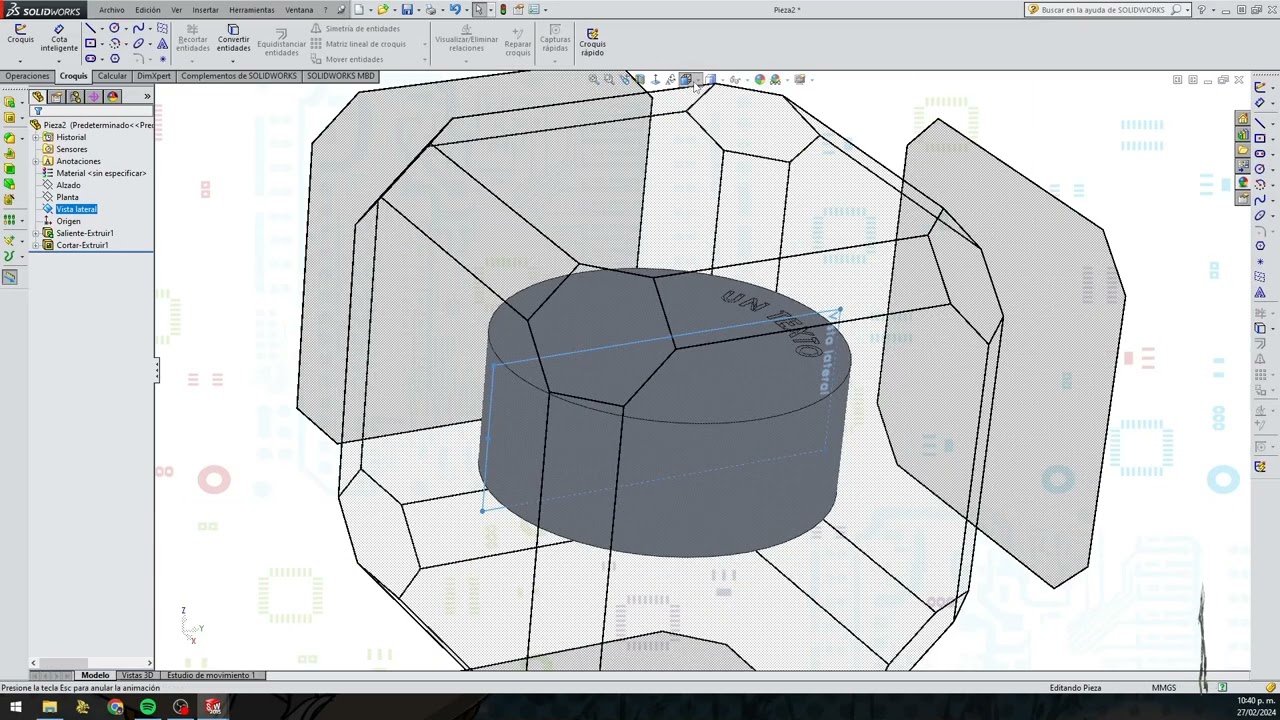 017 Solidworks Texto Circular y Cilindrico