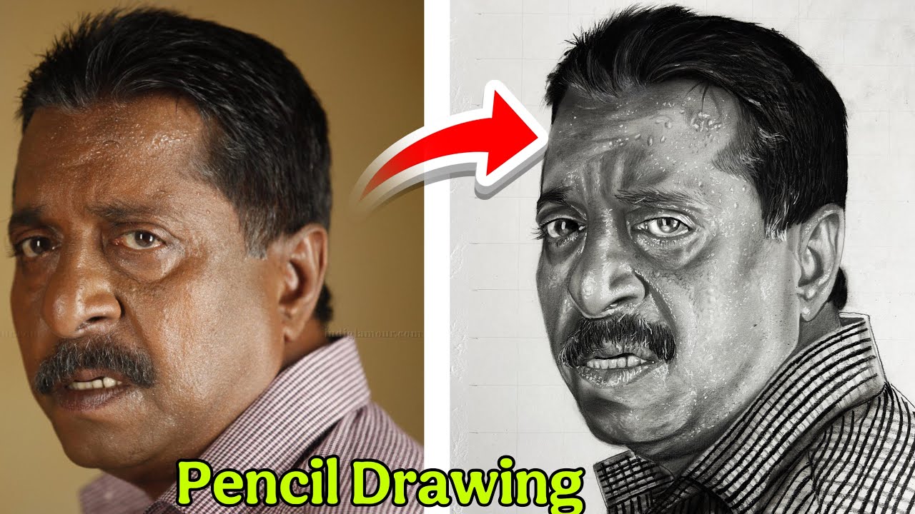 sreenivasan  malayalam actor  pencil drawing 🌹😭