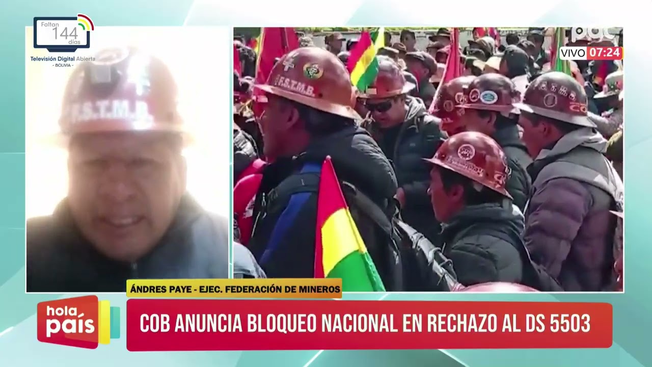 COB anuncia bloqueo nacional en rechazo al DS 5503