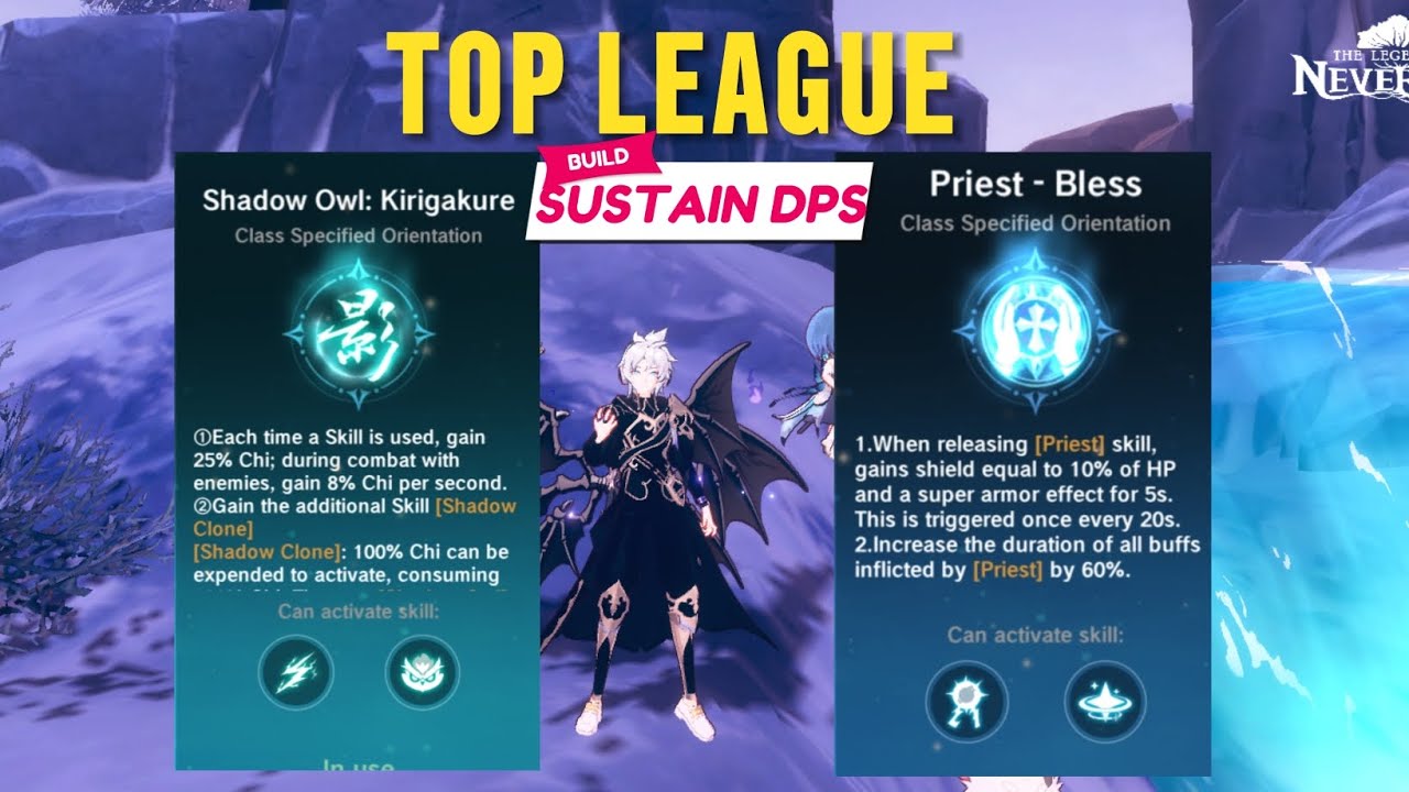 TOP LEAGUE | SUSTAIN DPS BUILD | SHADOW OWL X PRIEST - THE LEGEND OF NEVERLAND