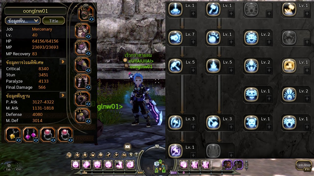 Dragon Nest Classic Mercenary Lv.40 Skill Build&Gears TestDamage