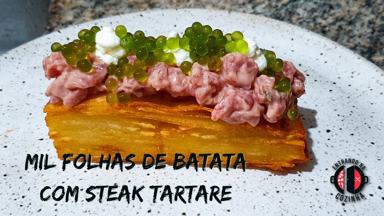 Como fazer mil folhas de batata com steak tartare e creme azedo | Entrando na Cozinha