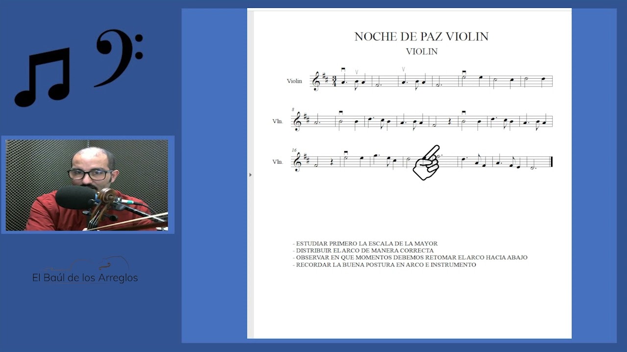 NOCHE DE PAZ #tutorial En Re mayor para violín.