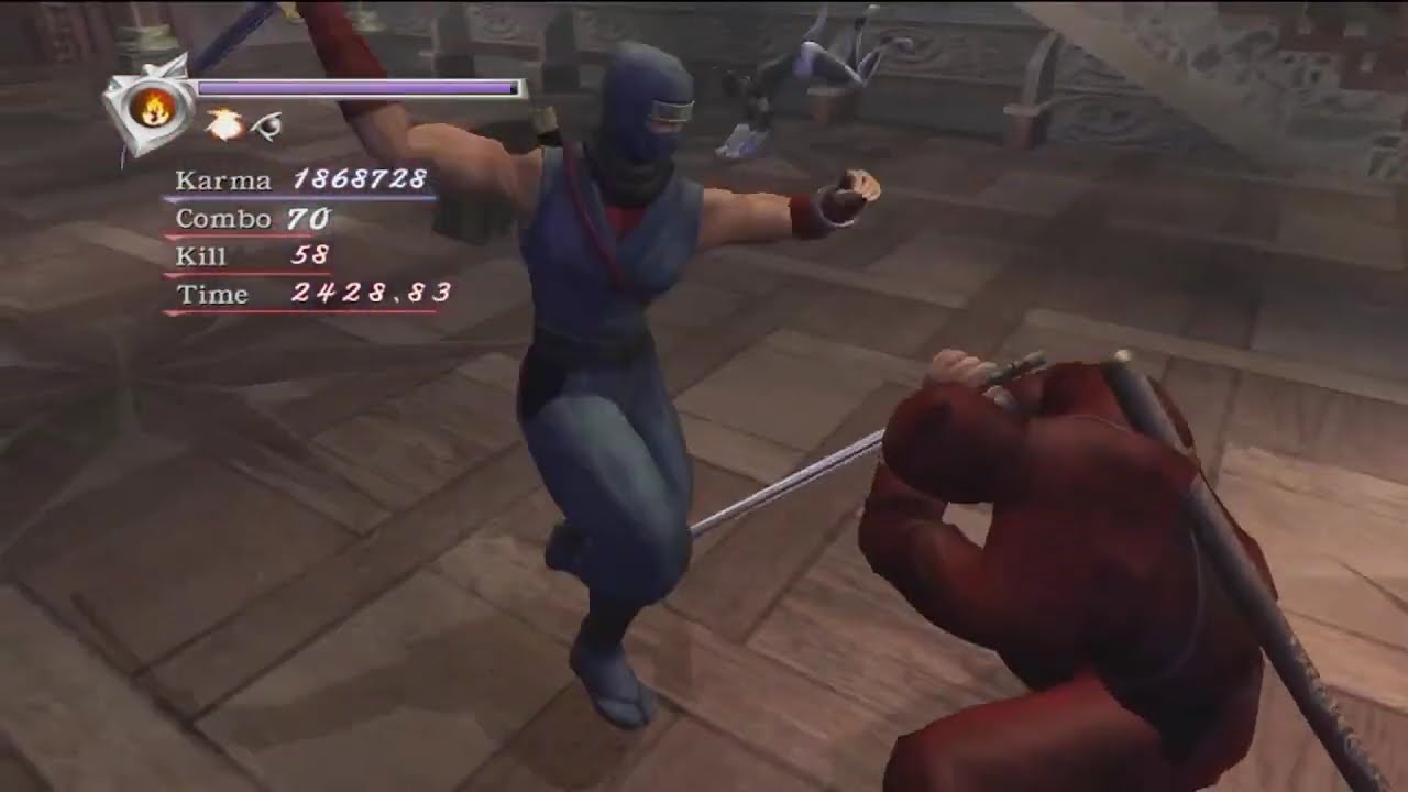 Ninja Gaiden Black (XEMU) Archives Challenge Ch. 6 Master Ninja No Items, Dragon Sword, Shurikens