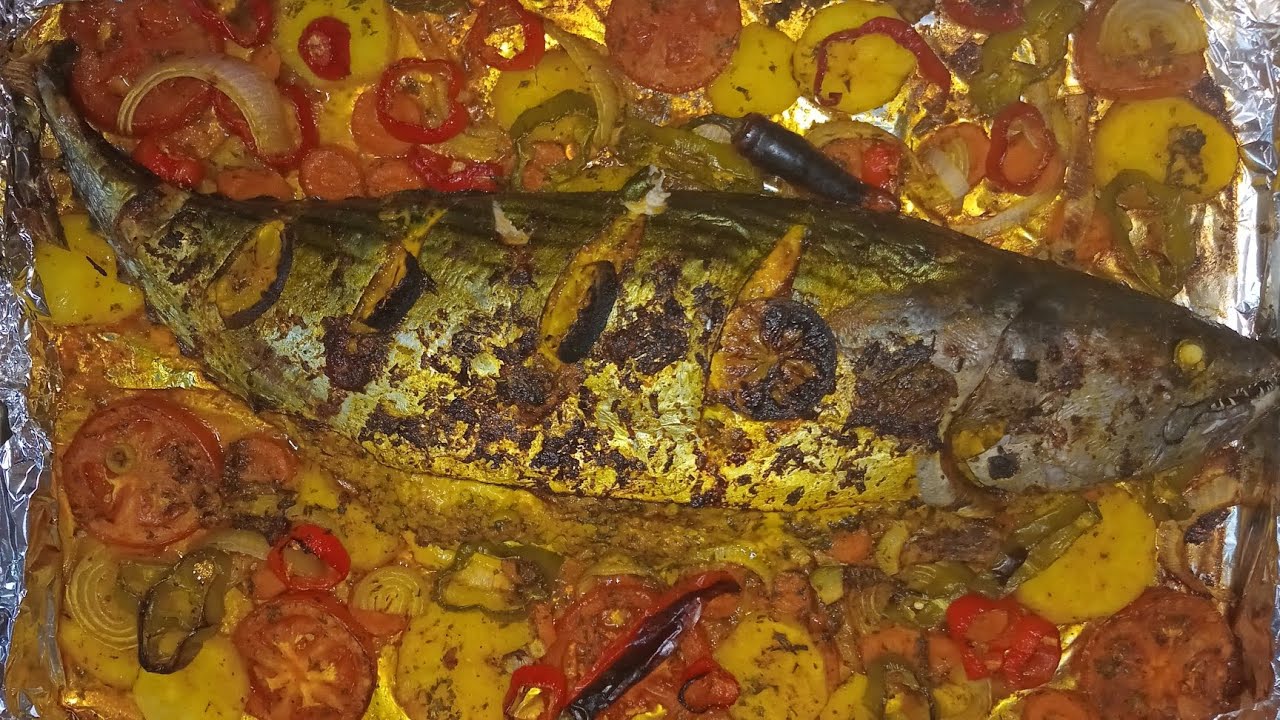 ألذوأسهل لاطة الحوت معمر بالأرز ومرافق بالخضر صحية مع سرلوصفة باش كتجيك بنينة😍#لذيذ #صحي #حوتة_معمرة