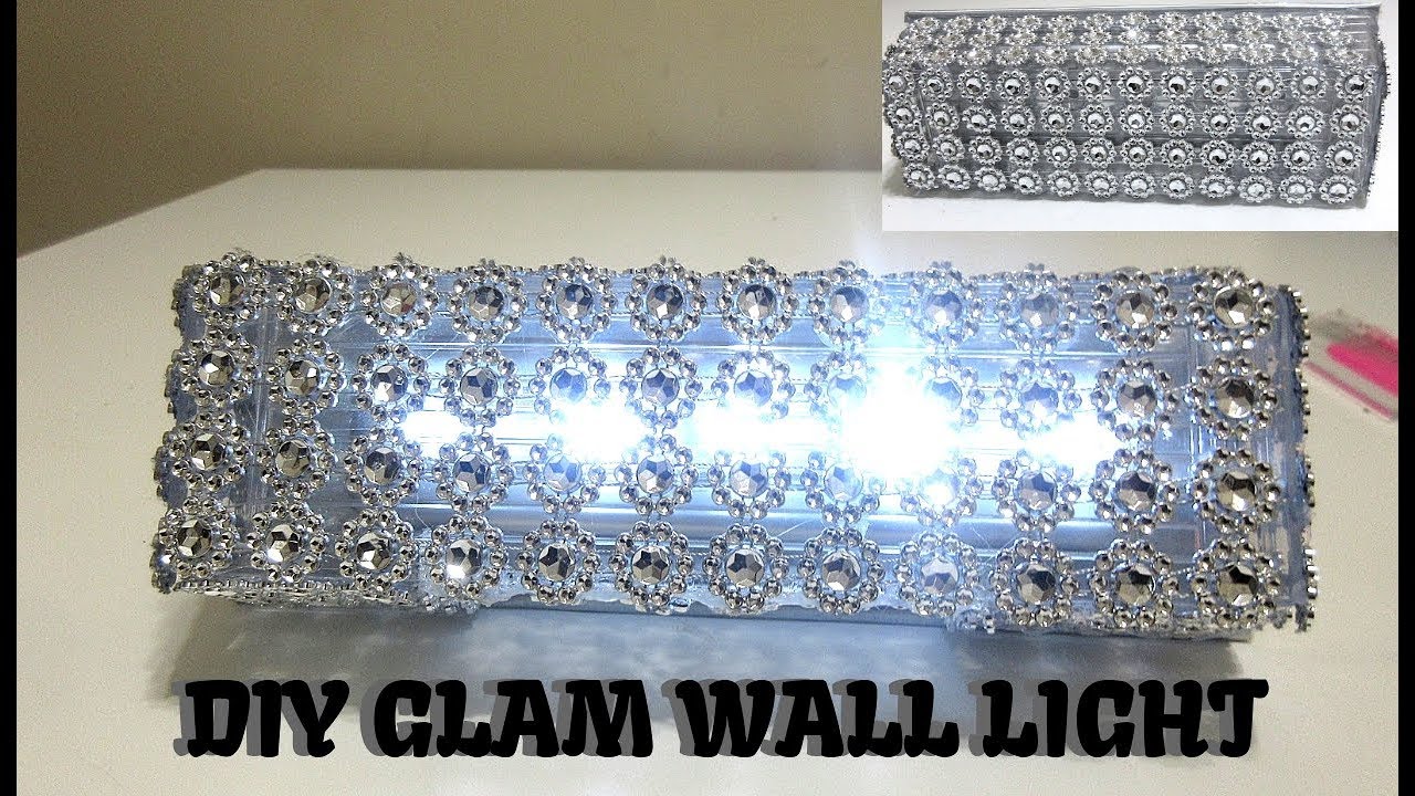 DIY GLAM WALL SCONCE/DIY BLING WALL LIGHT- Home Decor 2019