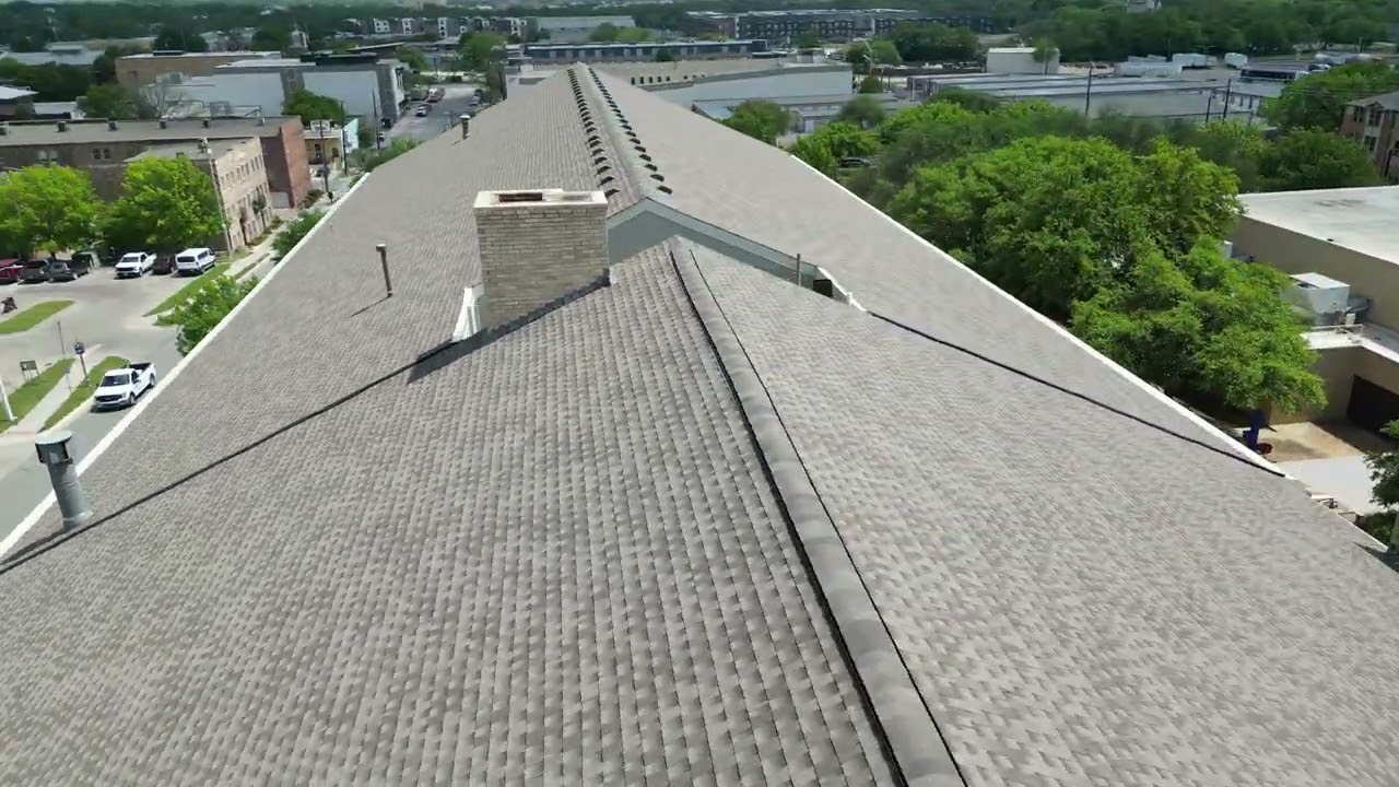 Drone Flyover of New @gafroofing Timberline Armorshield II roof installed by Presidio Roofing