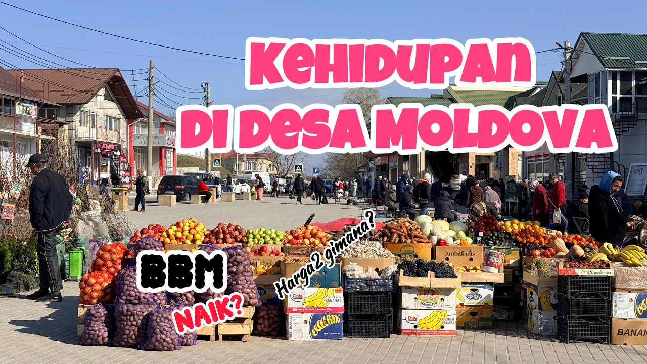 Hidup di Desa Moldova🇲🇩 Pagi Musim Semi yang Dingin, Tetap Pergi Belanja & Lihat Pasar Tradisional!🌸