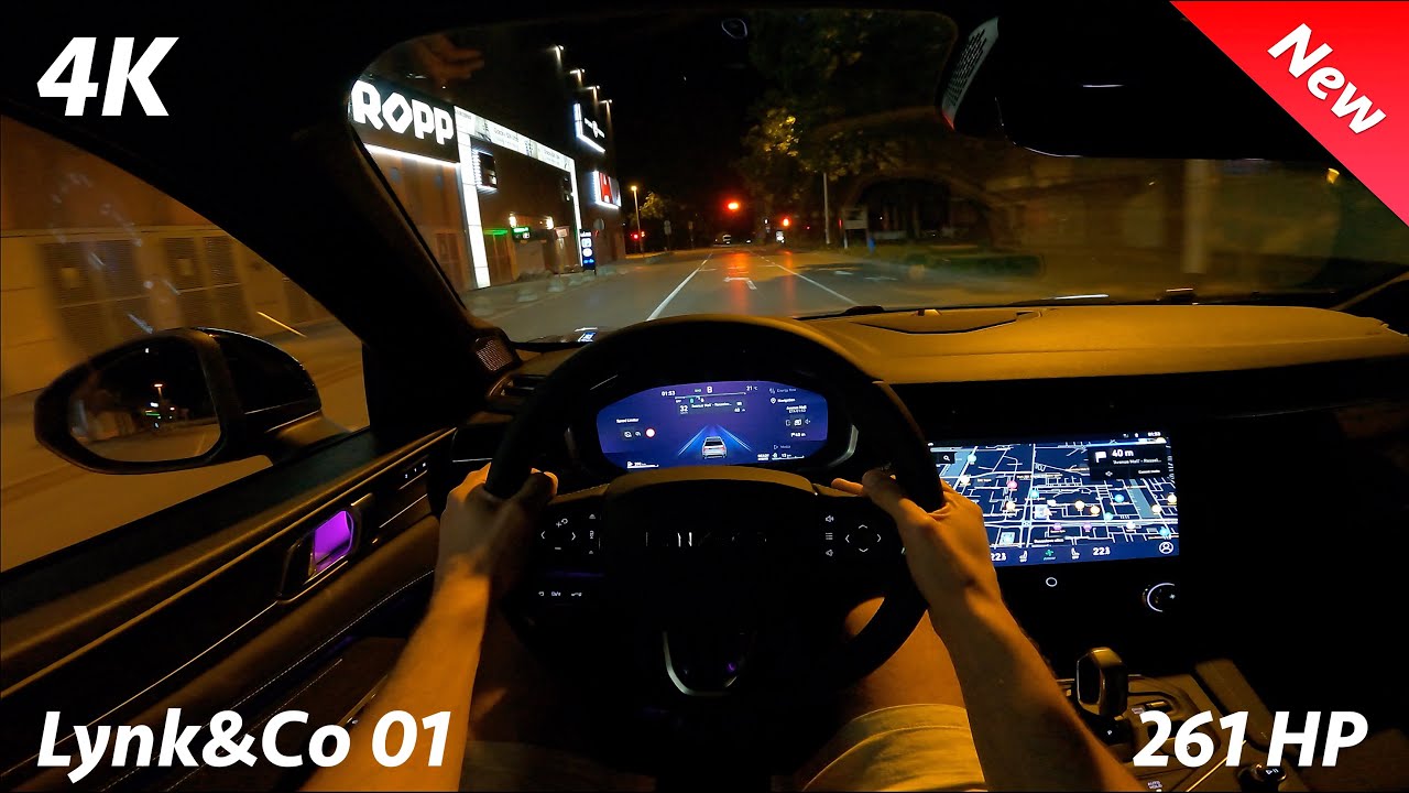 Lynk&Co 01 2024 Night POV Drive Review 4K (1.5 TD 261 HP, PHEV), Consumption, 0 - 100
