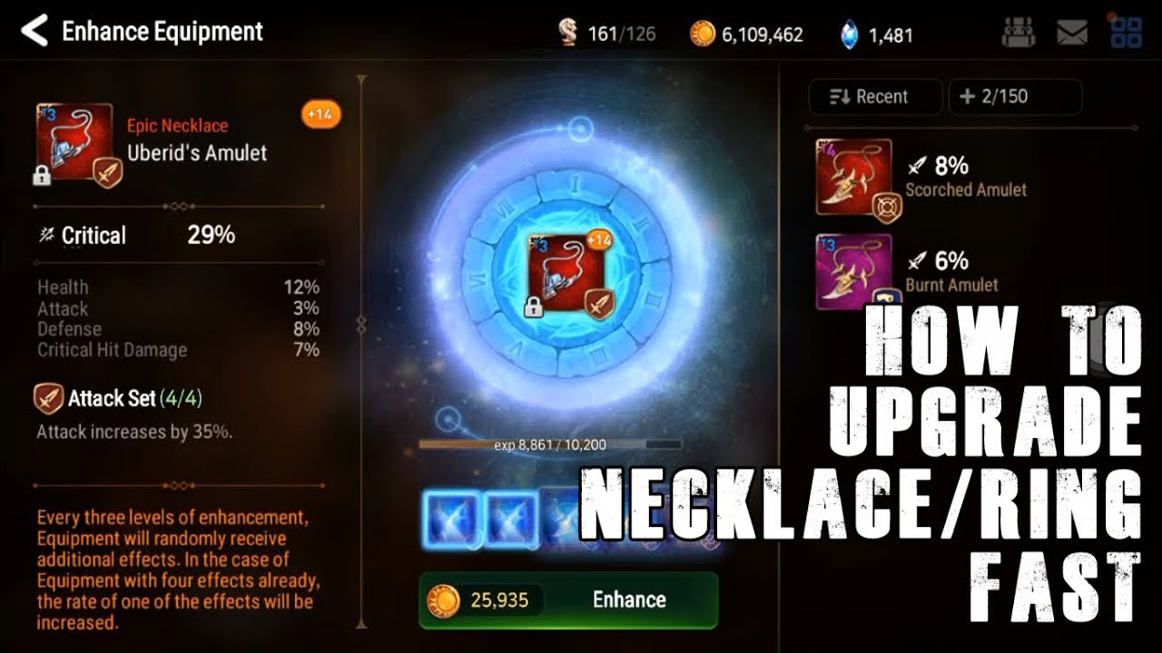 How to upgrade NECKLACE/RING fast? - Epic Seven