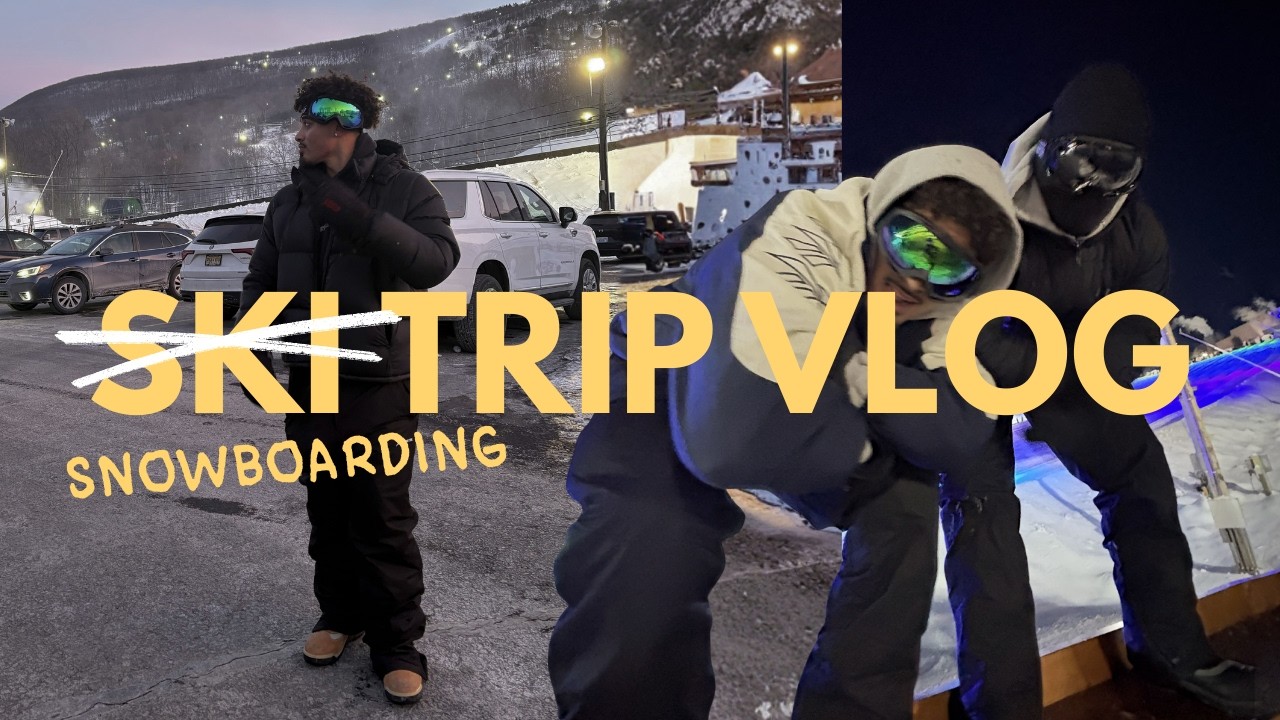 ski trip vlog | road trip, first time snowboarding & breaking dry january