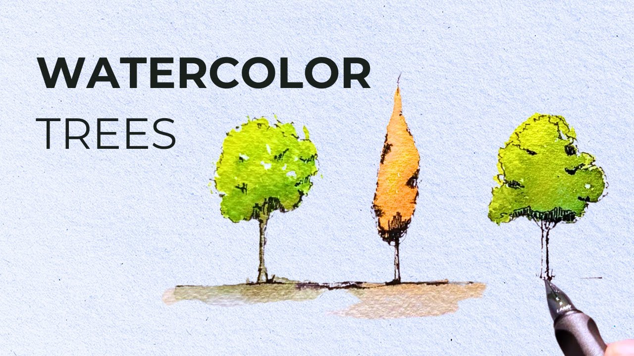 Easy to Paint Whimsical Trees with Watercolors 🎨