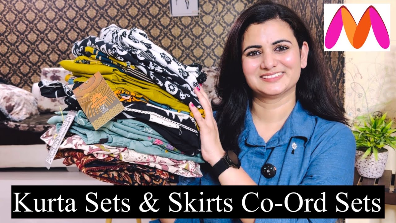 Myntra Kurta Set Haul, Embroidered Kurta Pant Set With Dupatta, Cotton Kurta Palazzo, Co-Ords Set