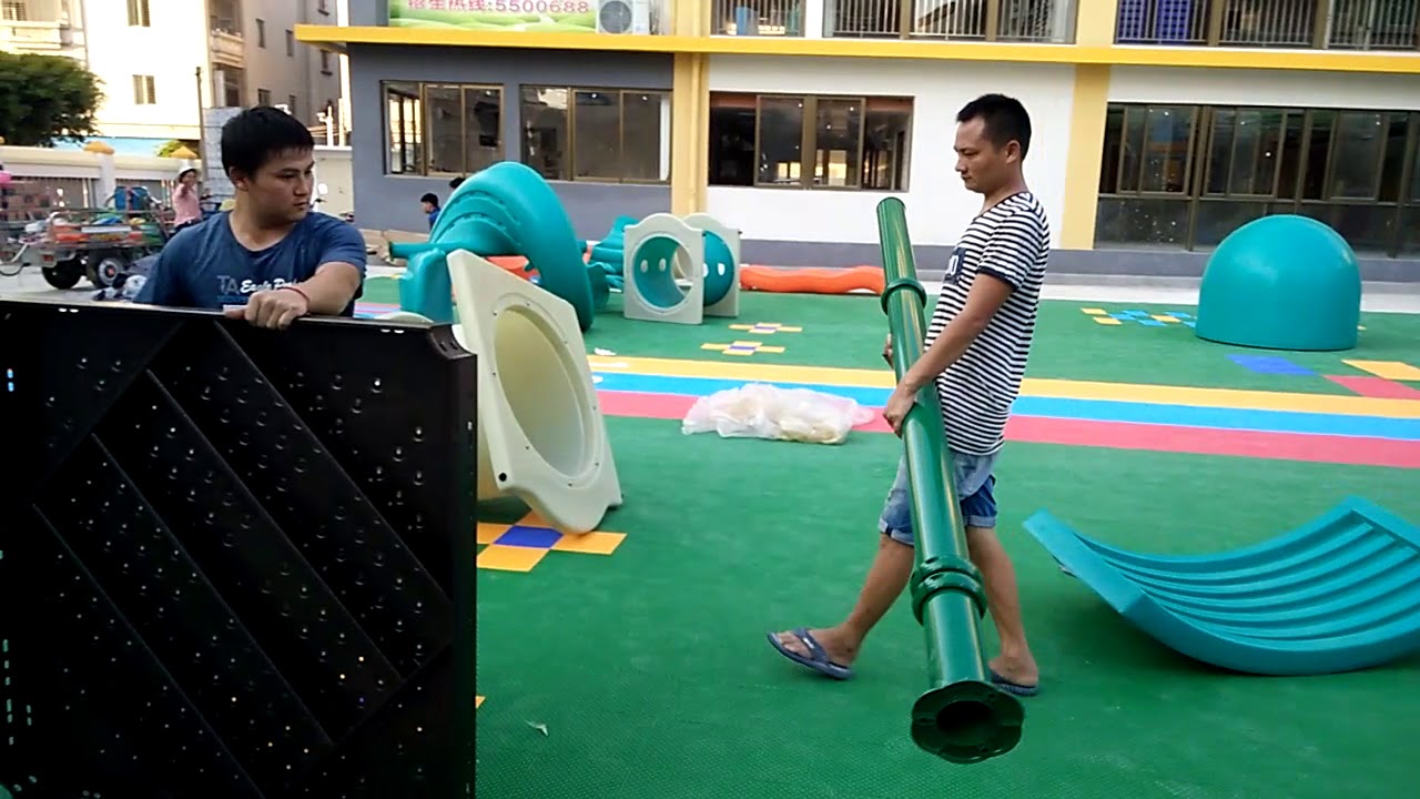 Kids outdoor playground installation video 1