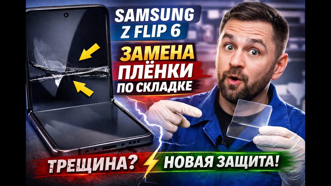 Samsung Z Flip 6 отклеился экран в месте сгиба - можно ли восстановить?