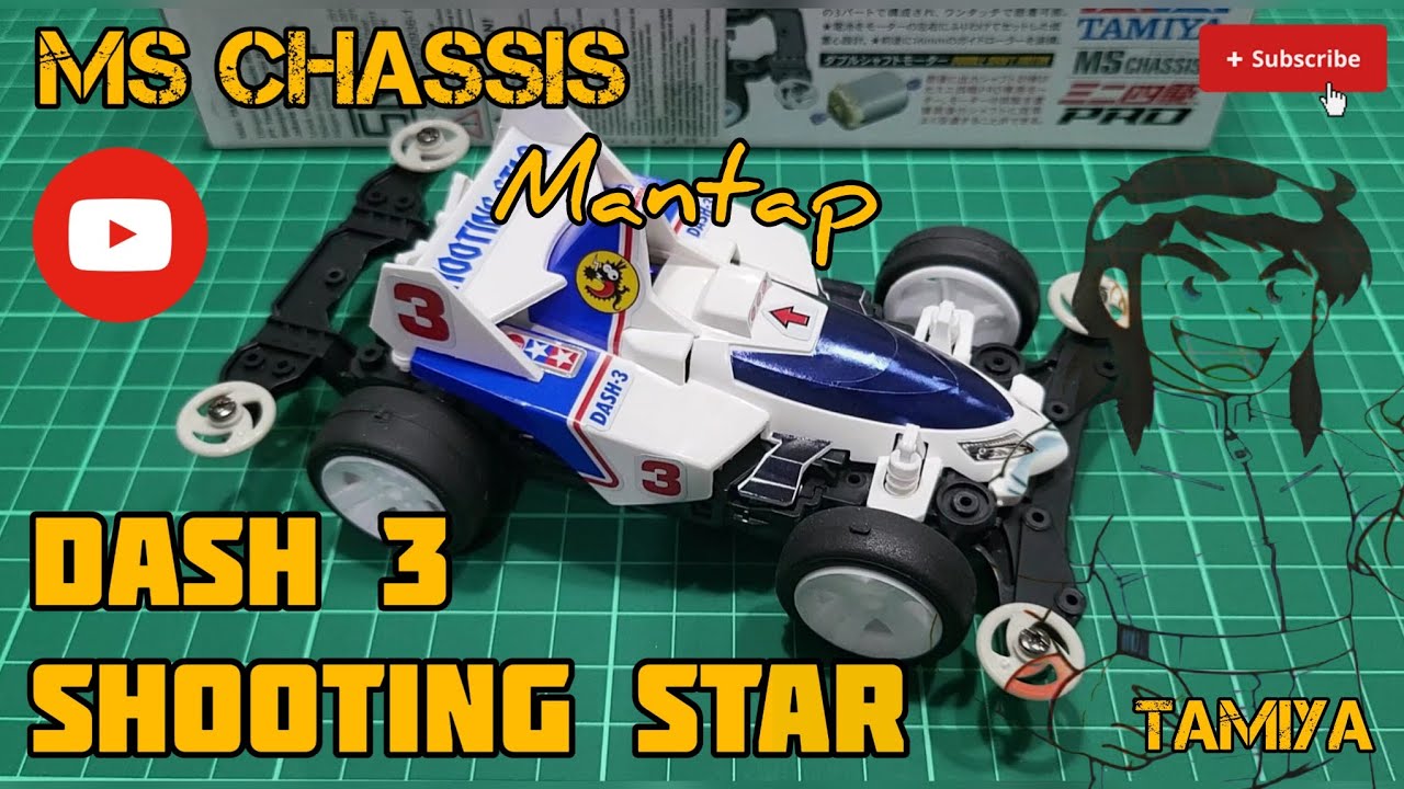 rakit DASH 3 SHOOTING STAR, SHINKURO|| TAMIYA jadul dengan chassis canggih (MS Chassis)|| Mantap