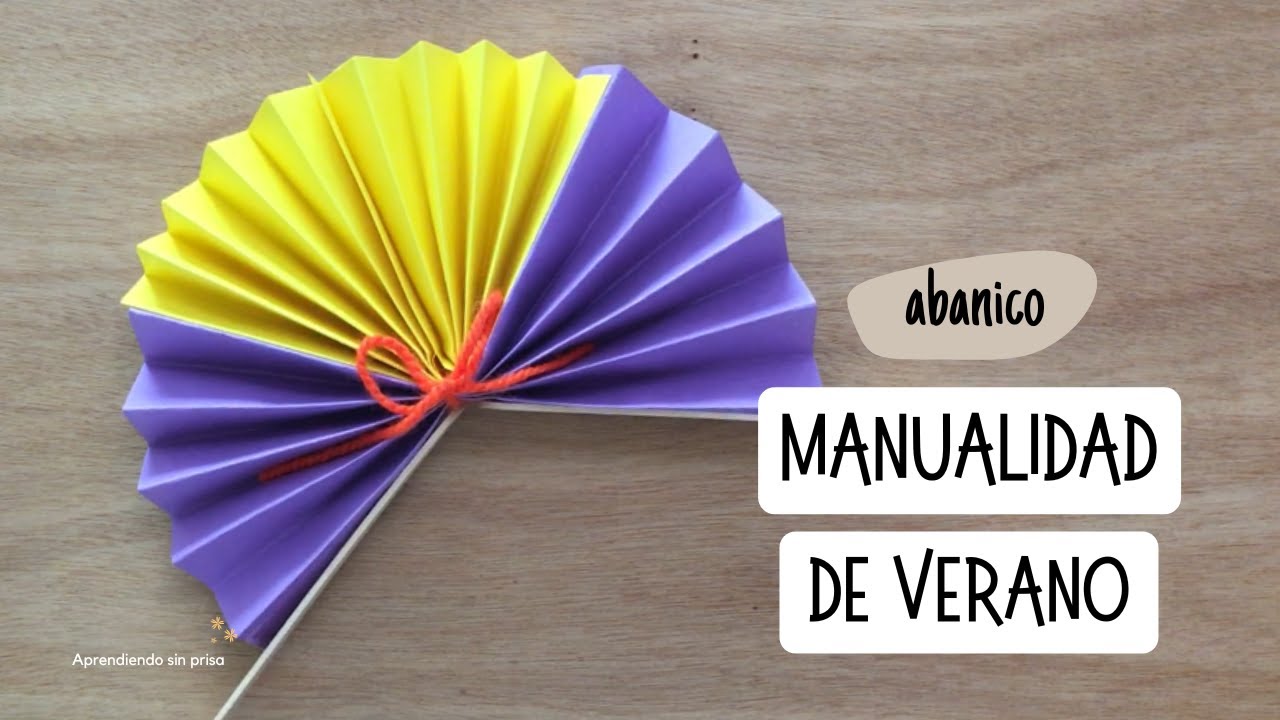 Abanico redondo de papel. Manualidad ideal para el verano.