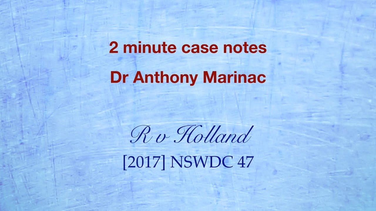R v Holland (sleepwalking defence)