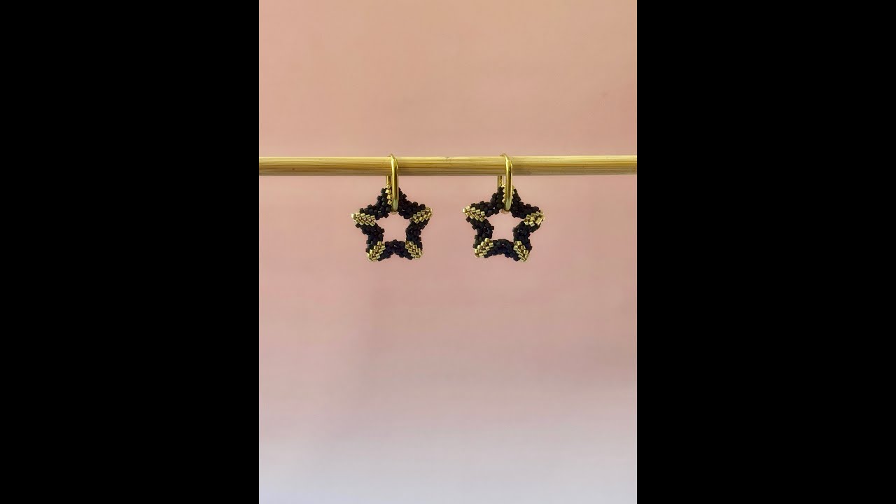 Aretes de estrella doble en miyuki