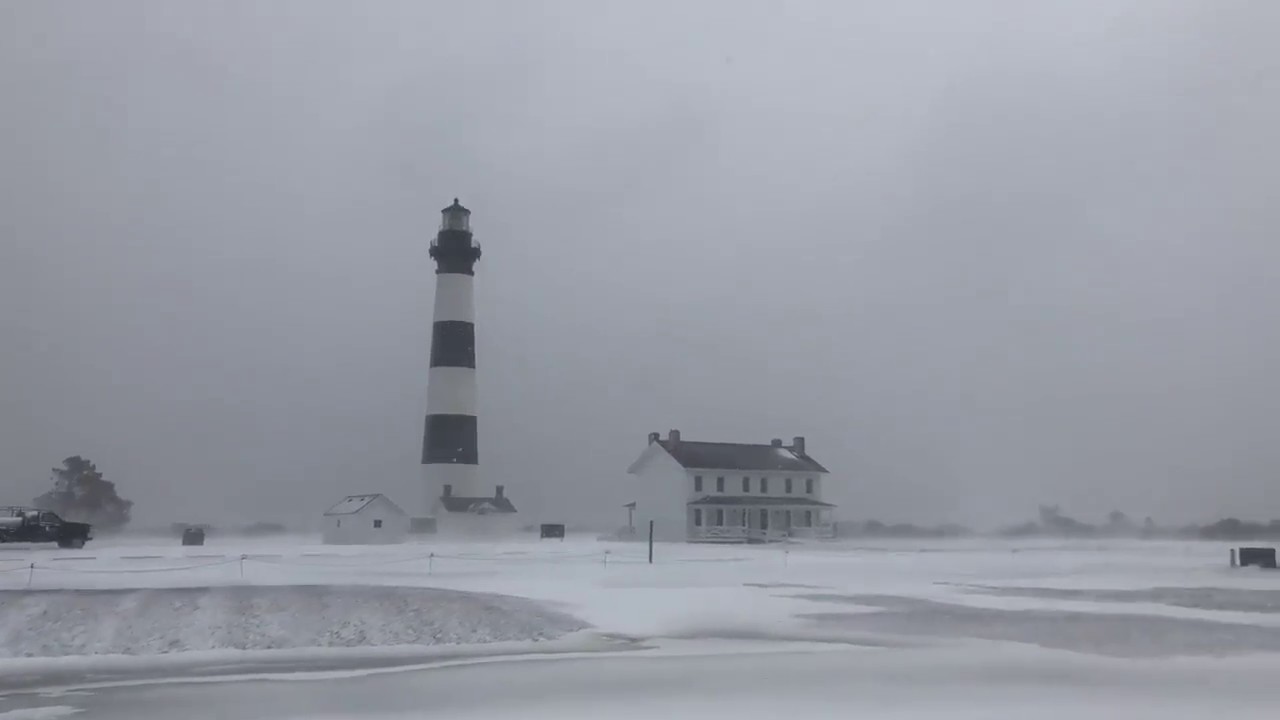 Snow Blankets the Outer Banks of North Carolina