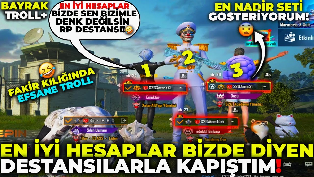 TÜRKİYE’NİN EN İYİ HESAPLARI BİZDE DİYEN DESTANSILARA 😨🤫 FAKİR KILIĞINDA 1v3 ATTIM 🤣| PUBG MOBİLE
