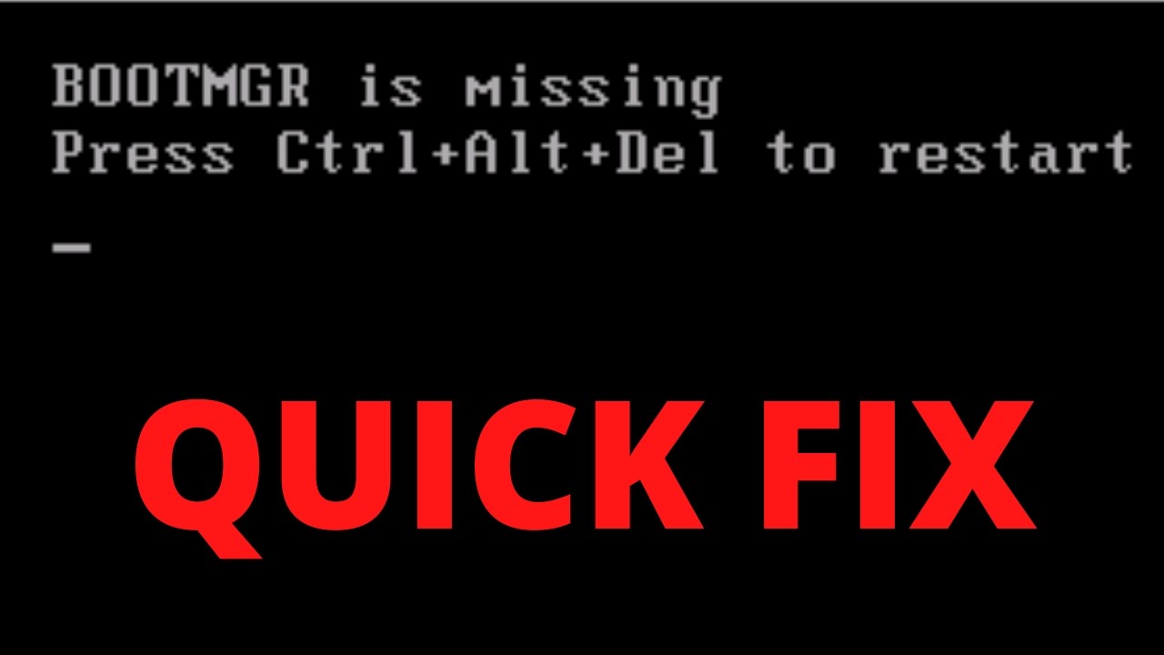 Bootmgr is Missing Press Ctrl+Alt+Del to Restart Windows 7 / 10 Problem Solution | Fix with USB