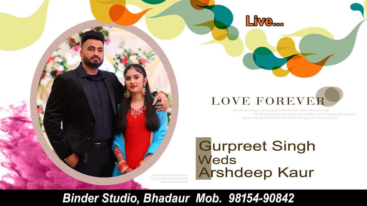 Live Wedding Recption || Gurpreet Singh Weds Arshdeep Kaur
