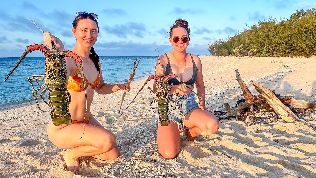 Exploring Uninhabited tropical Island Spearfishing For Food