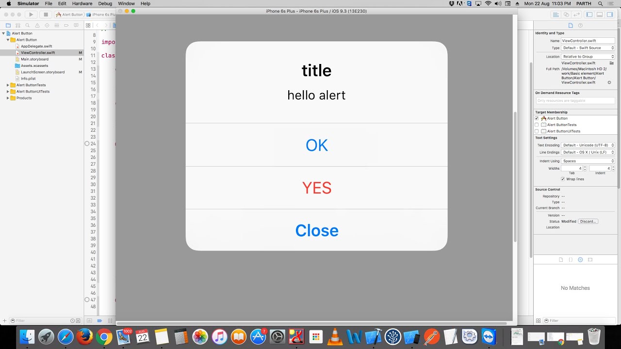 alerts in  Swift
