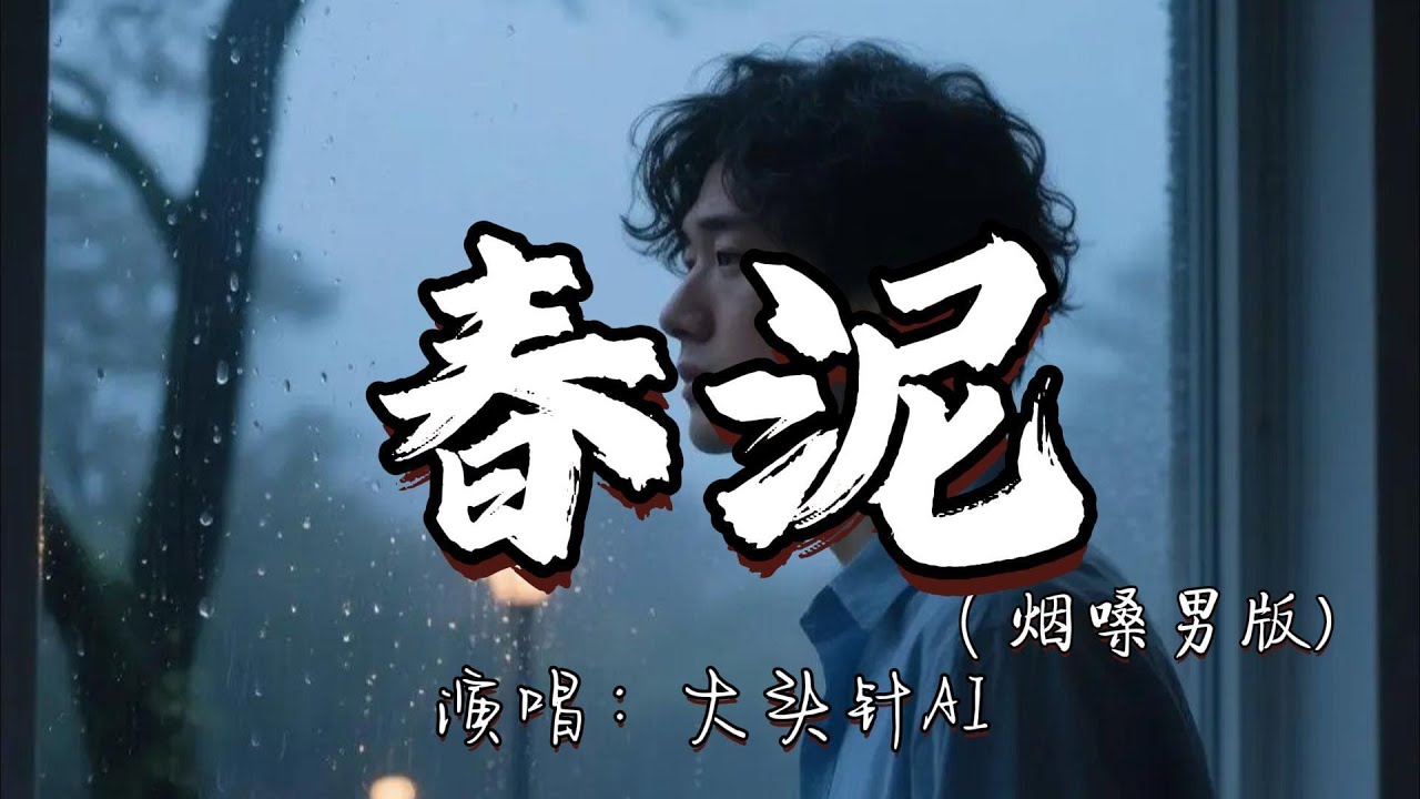 大头针AI - 春泥（烟嗓男版）『那些痛的记忆落在春的泥土里 滋养了大地 开出下一个花季。』『动态歌词MV』#翻唱 #经典老歌 #分享