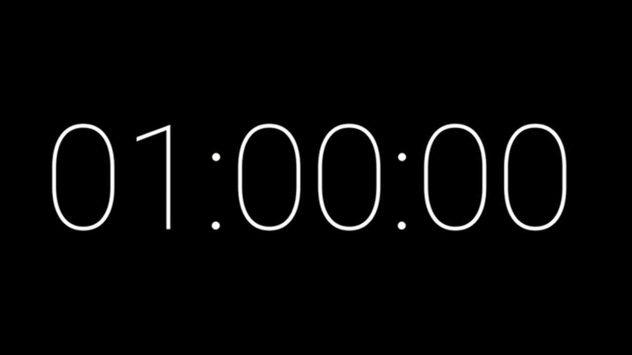 1 Hour Timer ⏱️ Black Screen | No Music | 4K Countdown | Minimal & Distraction-Free