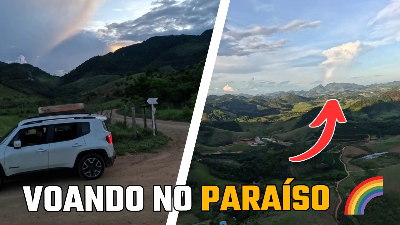 Não esperava ver isso durante o voo… 🌈 #parapente #vooLivre #paragliding #natureza