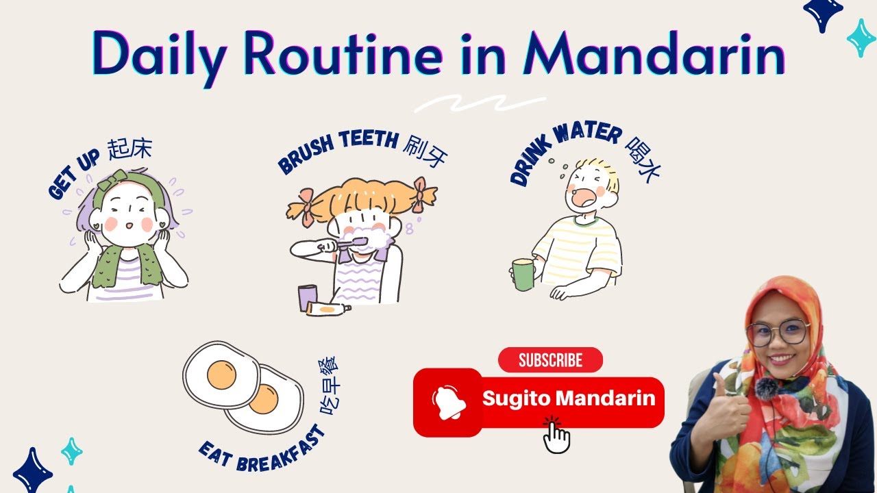 Senang je belajar Mandarin Rutin Harian / Daily Routine in Mandarin. Episode 1