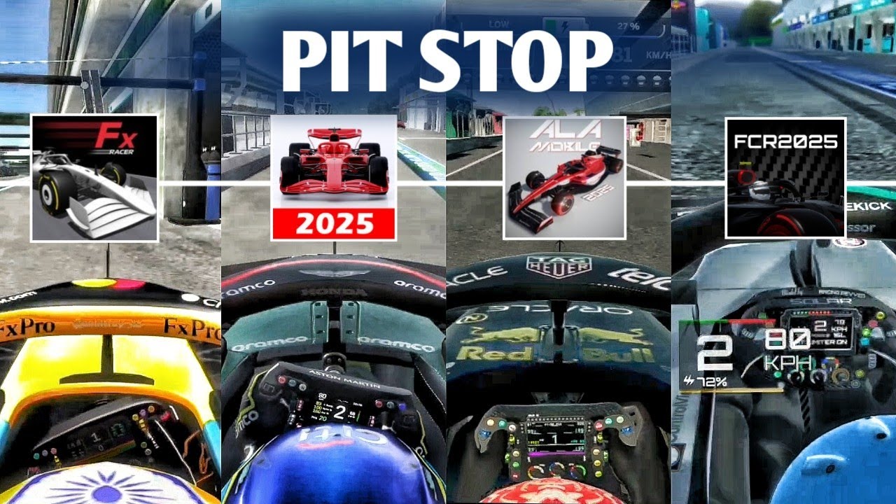 🔴Fx Racer VS 🟡Monoposto VS 🔵Ala Mobile VS 🟢FCR (🚦PITS STOP COMPARISON)