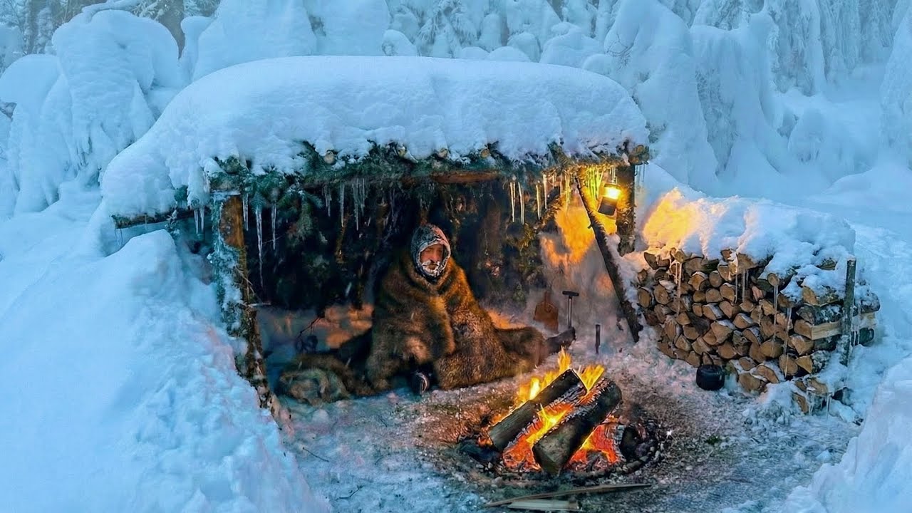 3 Days SURVIVAL in -12&deg;C SNOWSTORM; No Shelter, No Sleeping Bag. Bushcraft WINTER Camping
