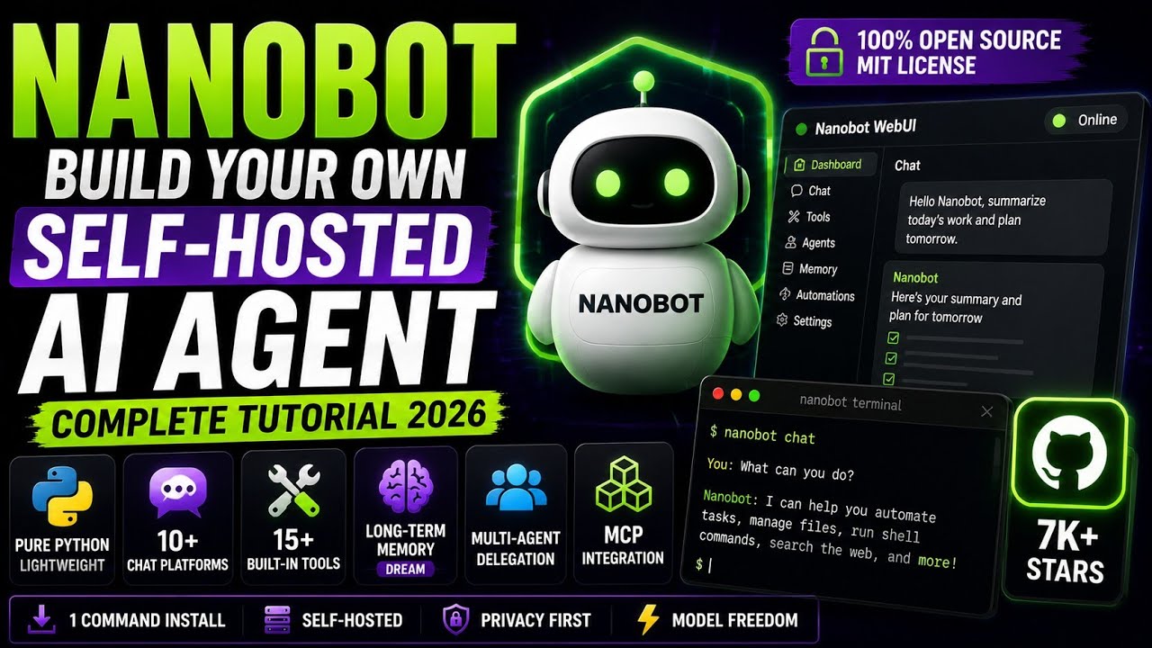 Nanobot: создайте своего собственного ИИ-агента с хостингом на своем ПК (Полное руководство 2026)
