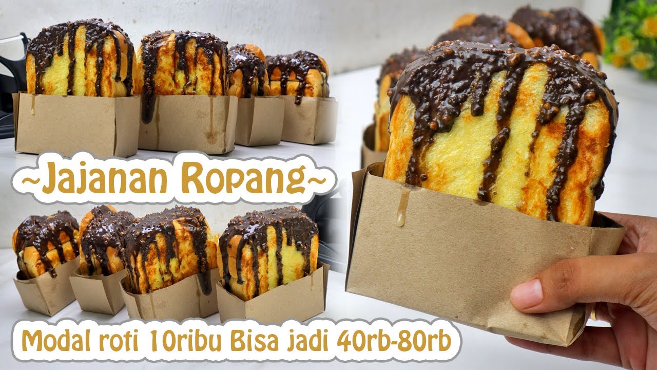MODAL ROTI 10RIBU BISA JADI 40-80RIBU, HANYA DENGAN JUALAN JAJANAN ROPANG ROTI PANGGANG TOAST COKLAT