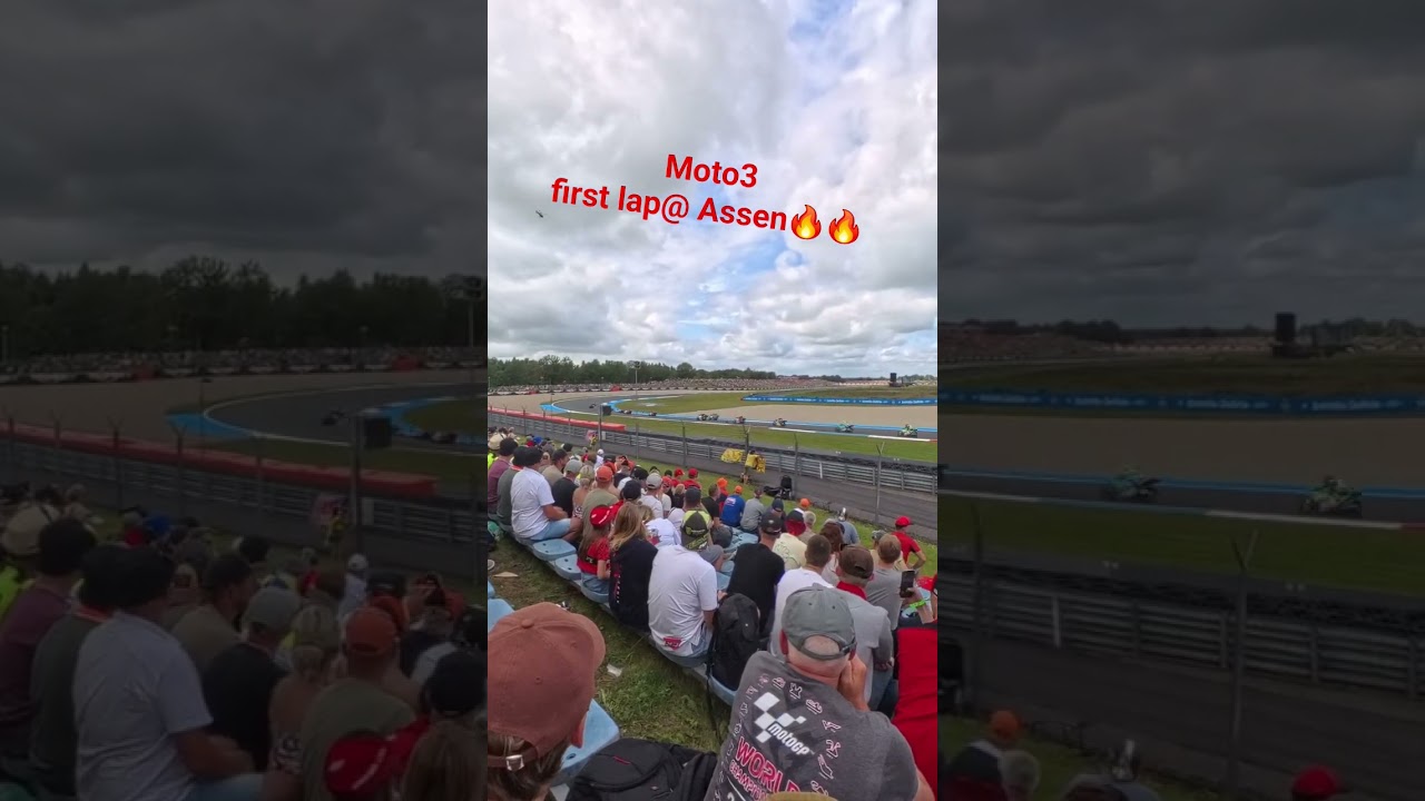 Moto3 first lap @ Assen 2025🔥🔥 #racefan #racing #ttassen #moto3 #motogp #fromthegrandstands #dutchgp