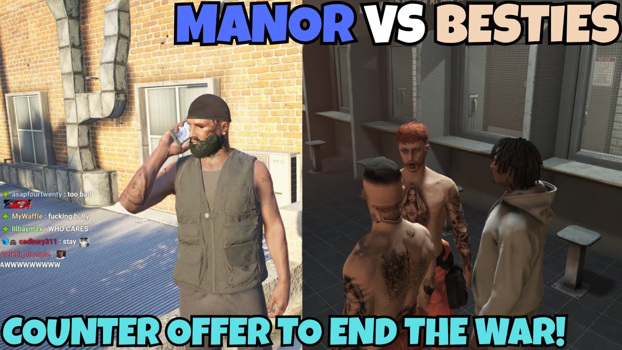Ste предлагает 4Head встречное предложение о прекращении войны | Manor vs Besties | NOPIXEL 4.0 G...