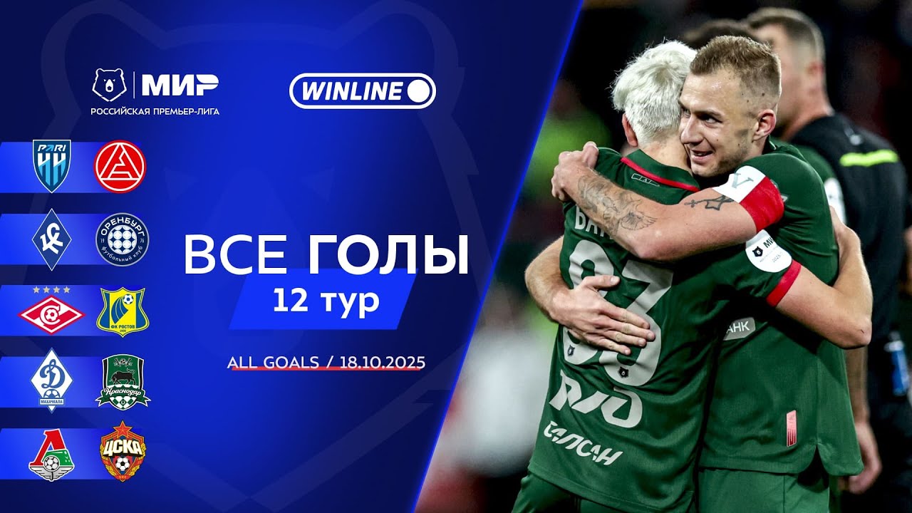 Все голы 18.10.2025 | 12 тур Мир РПЛ 2025/26