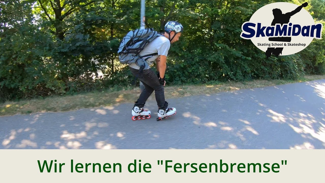 Bremsen lernen mit der Fersenbremse | Bremsen mit dem Gummistopper - Bremsen mit Inlineskates #01