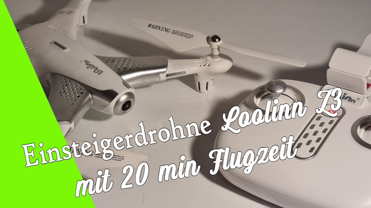 Die Loolinn Z3 Drohne 2,4 Ghz WIFI mit Handy FPV Bild und fettem Akku für eine 20 minütigen Flugzeit