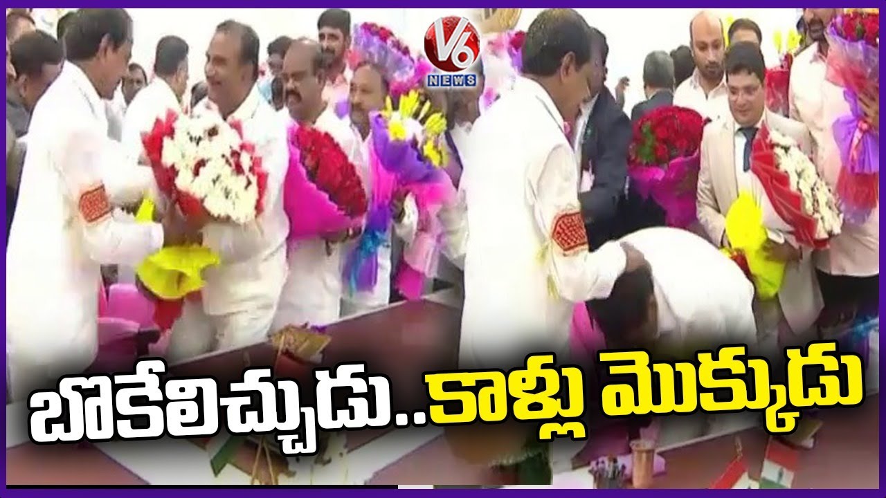 BRS MLA's And  Leaders Taking Blessings From CM KCR | New Secretariat Inauguration  |  V6 News