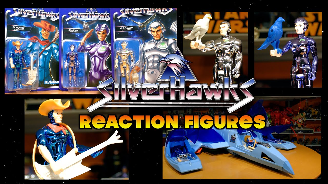 Silverhawks Super7 ReAction QUICKSILVER, BLUEGRASS & STEELHEART Vac Metal Chrome Versions