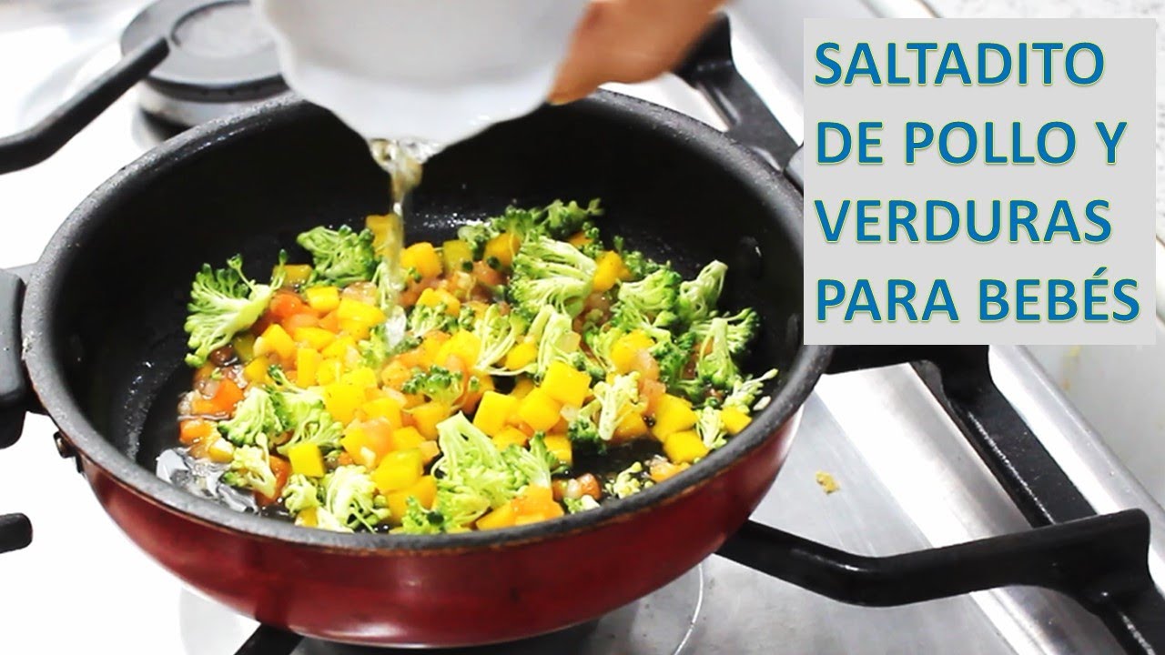 Almuerzo saludable para bebés a partir de los 9 meses: SALTADO DE POLLO Y VERDURAS|Fácil y rápido