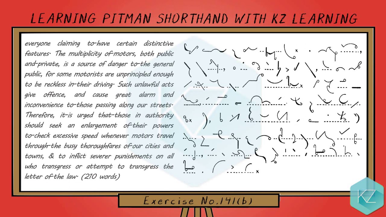 Exercise No.141 @ 85 WPM - Pitman Shorthand Dictation - KZ Learning