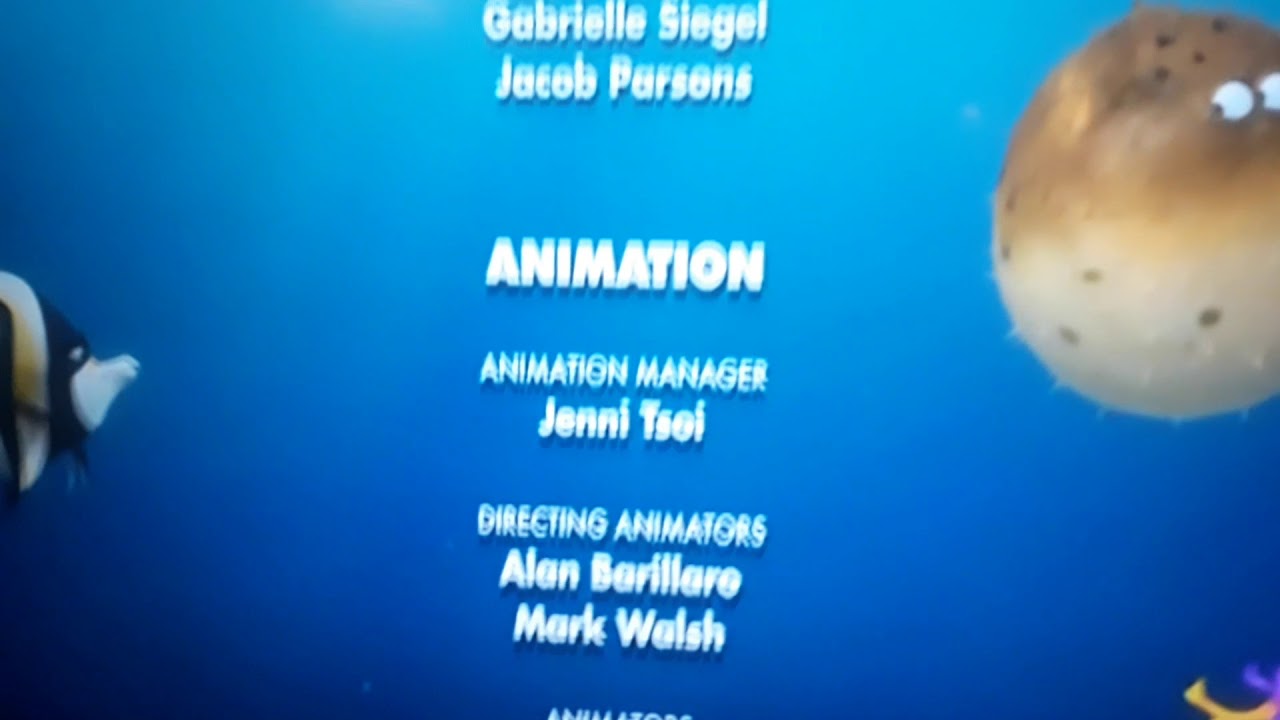 Finding Nemo 2003 end credits ITV 2019