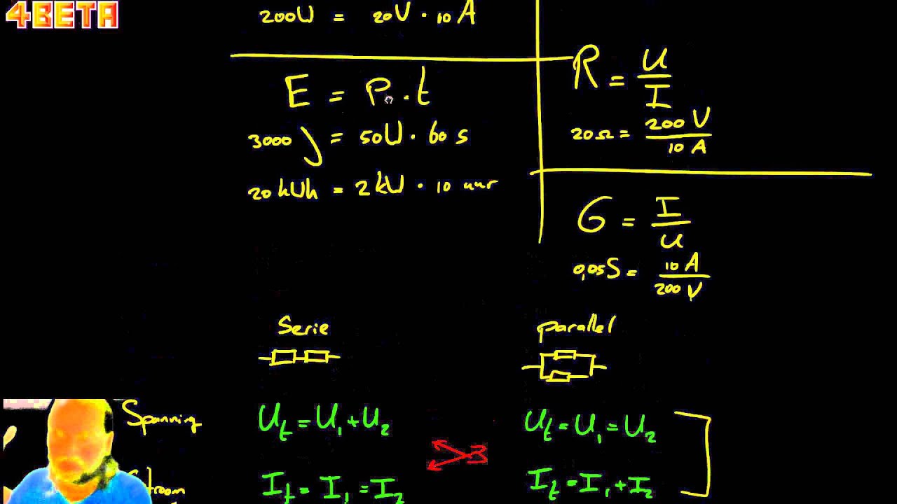 Samenvatting formules Elektriciteit   Havo 4