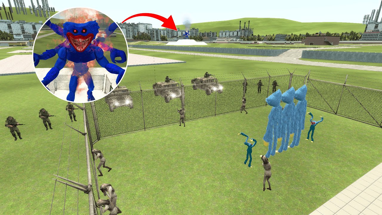 ELITE FORCES FAIL TO CONTAIN CRAZY HUGGY WUGGY! CITY IN CHAOS! - GARRY'S MOD