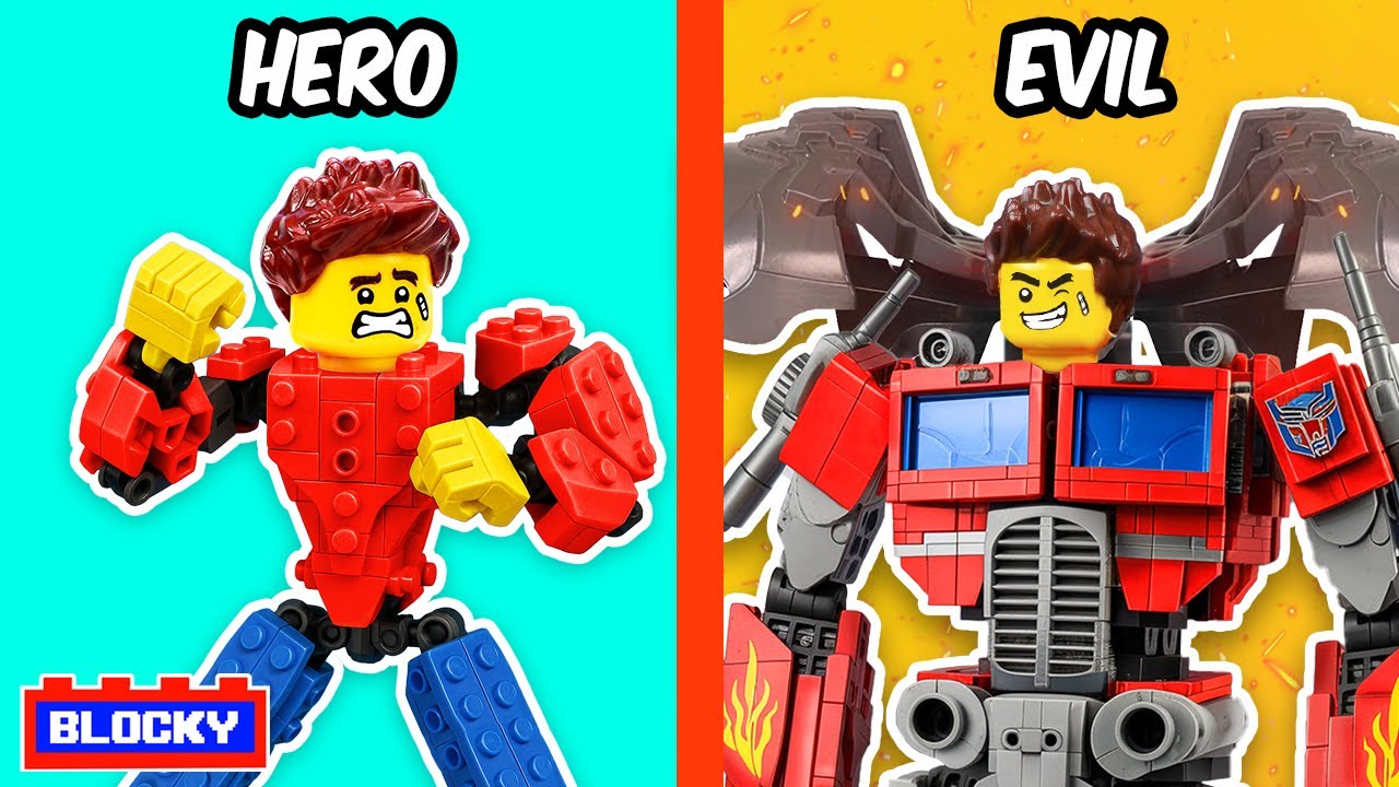 Construí Cada Personaje en LEGO Transformers Megatron VS Sentinel Prime | Blocky Bricks ESP